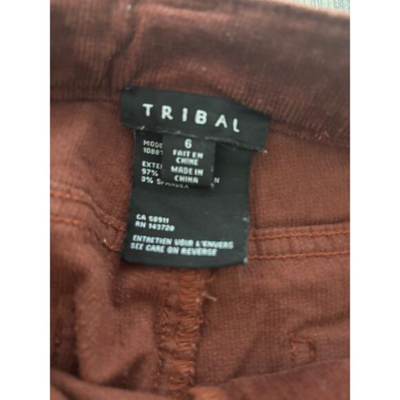 Tribal Women's Corduroy Pants in Rust - Picture 4 of 7